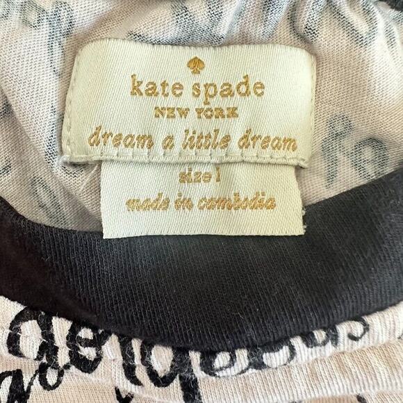 KATE SPADE Sleep Shirt Womens Large Pink & Black Dream A Little Dream Nightgown - Picture 6 of 6
